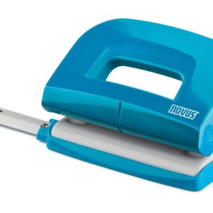 novus e210 fresh perforadora pequeña de papel hasta 10 hojas guia de posicionamiento punzones 5.5mm color azulon
