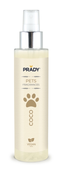 prady perfume para mascota coco frasco de 150 ml spray pulverizador
