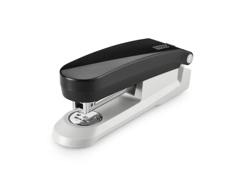novus evolution e 20 grapadora de sobremesa + caja de 200 grapas 24/6 hasta 20 hojas grapado cerrado, abierto y clavado color negro/gris claro