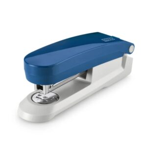 novus evolution e 20 grapadora de sobremesa + caja de 200 grapas 24/6 hasta 20 hojas grapado cerrado, abierto y clavado color azul/gris claro