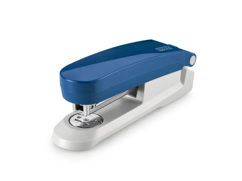 novus evolution e 20 grapadora de sobremesa + caja de 200 grapas 24/6 hasta 20 hojas grapado cerrado, abierto y clavado color azul/gris claro