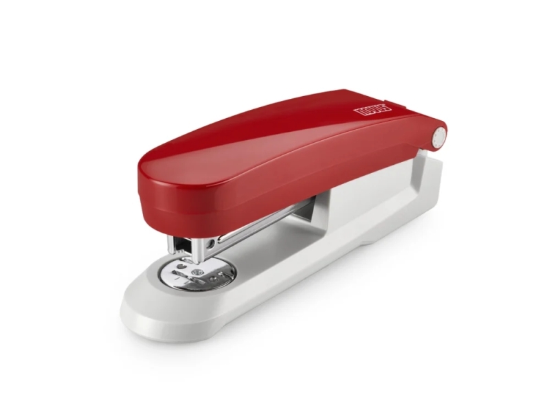 novus evolution e 20 grapadora de sobremesa + caja de 200 grapas 24/6 hasta 20 hojas grapado cerrado, abierto y clavado color rojo/gris claro