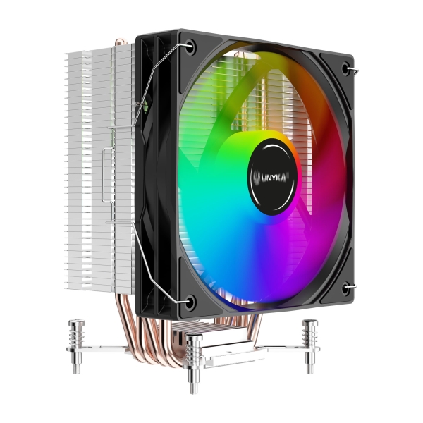 unykach unycool h41 argb disipador cpu multisocket universal ventilador 120mm iluminacion argb color negro
