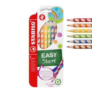 stabilo easycolors pack con 6 lapices de colores ergonomicos mina de 4.2mm forma triangular uso diestro colores surtidos
