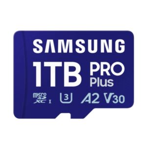 samsung pro plus tarjeta micro sdxc 1tb uhs i u3 a2 v30 clase 10 con adaptador sd