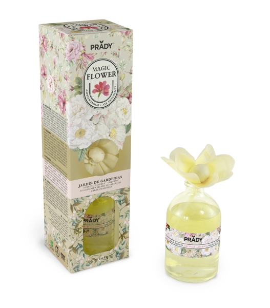 prady ambientador magic flower jardin de gardenias frasco de cristal 100ml