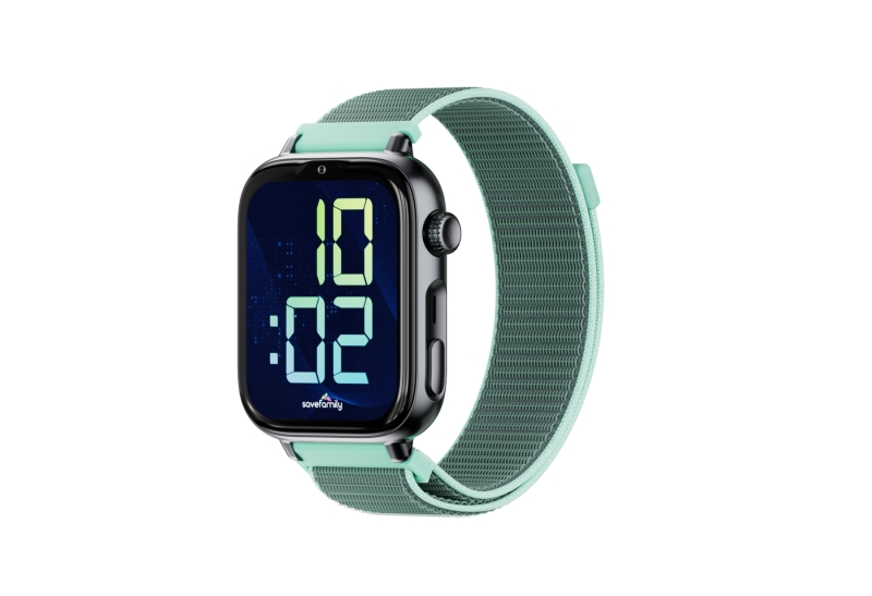 savefamily reloj inteligente smartwatch infantil savewatch plus 2 pantalla amoled carcasa negra correa tela ocean
