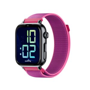 savefamily reloj inteligente smartwatch infantil savewatch plus 2 pantalla amoled carcasa negra correa tela frambuesa