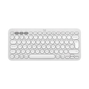 logitech pebble keys 2 k380s teclado inalambrico bluetooth + rf logi bolt teclas silenciosas de perfil bajo easy‑switch para 3 dispositivos formato mini qwerty bateria hasta 36 meses color blanco