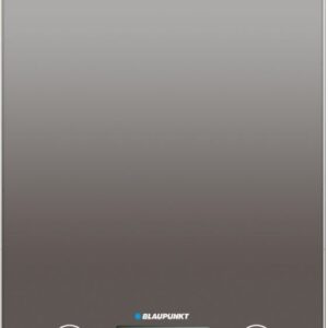 blaupunkt bp4012 bascula de cocina digital 5kg con plataforma de cristal pantalla lcd retroiluminada funcion tara alta precision 1g autoapagado y indicadores de sobrecarga/bateria baja color gris