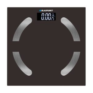 blaupunkt bp5009 bascula de bano digital extraplana 180kg con vidrio templado sensores de alta precision pantalla lcd con indicador de temperatura ambiente activacion automatica color negro