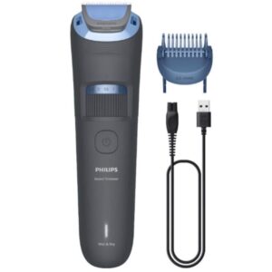 philips bt3617/15 recortadora de barba series 3000 cuchillas autoafilables con puntas redondeadas 20 posiciones 0.5‑10mm con dial de precision tecnologia lift & trim para recorte uniforme 60min de uso inalambrico