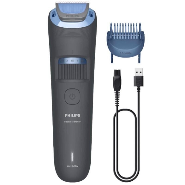 philips bt3617/15 recortadora de barba series 3000 cuchillas autoafilables con puntas redondeadas 20 posiciones 0.5‑10mm con dial de precision tecnologia lift & trim para recorte uniforme 60min de uso inalambrico