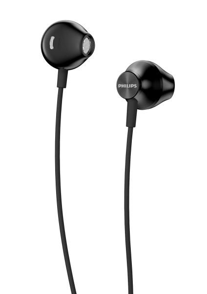philips taue100 auriculares in‑ear con cable sonido de graves mejorado controladores 14.2mm con iman de neodimio frecuencia 20hz‑20khz sensibilidad 106db conector jack 3.5mm cable 1.2m color negro