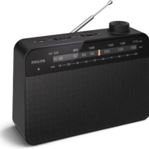 philips tar2509 radio portatil fm/am altavoz 3.5” de sonido claro alimentacion por pilas d o ca control de tono sintonizacion analogica con indicador led puerto auriculares 3.5mm