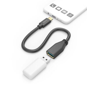 hama cable adaptador usb c a usb a hembra varias velocidades cable 15cm incluye accesorios funcion otg color negro