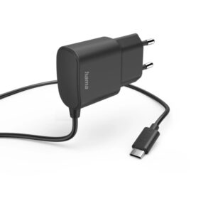 hama cargador usb c potencia 12w cable integrado 1m color negro