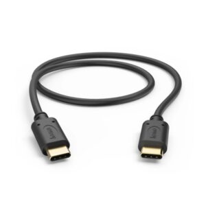 hama cable usb c macho potencia maxima 60w longitud 0.5m velocidad hasta 480mbps chapado en oro color negro