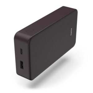 hama colour 20 bateria externa powerbank 20000mah polimero de litio usb c usb a carga rapida indicador led de carga 2 conexiones de salida 26.4x130x70mm color purpura oscuro