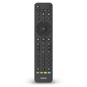 hama mando a distancia para tv universal alcance 10m 43 botones acceso directo a plataformas de streaming permite 4 dispositivos simultaneos 20.2x4.7x2.1cm color negro