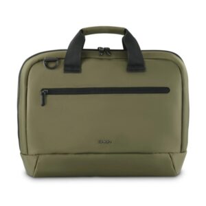 hama maletin para portatiles hasta 14.1" poliester reciclado capacidad 8l bolsillo frontal interior acolchado 40x9x30cm color negro y verde