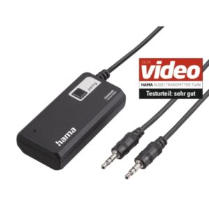 hama twin adaptador de audio bluetooth jack 3.5mm hembra rango de 10m color negro