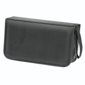 hama antistatic archivador de nylon para 120 cds/dvds fundas de poliester proteccion contra cargas electrostaticas 29.4x16.6x9.4cm color negro