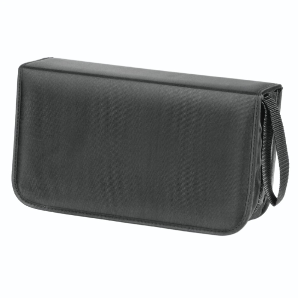hama antistatic archivador de nylon para 120 cds/dvds fundas de poliester proteccion contra cargas electrostaticas 29.4x16.6x9.4cm color negro