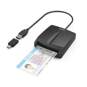 hama single lector de tarjeta inteligente dni indicador led cable usb a integrado adaptador usb c color negro