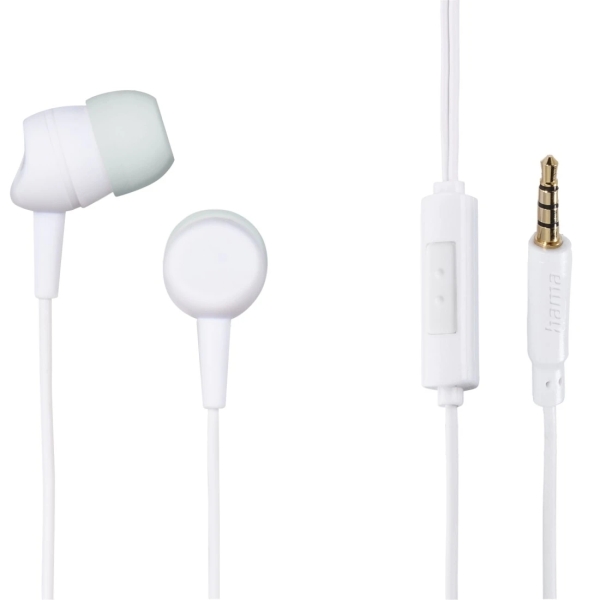 hama kooky auriculares con microfono cable 1.2m jack 3.5mm color blanco