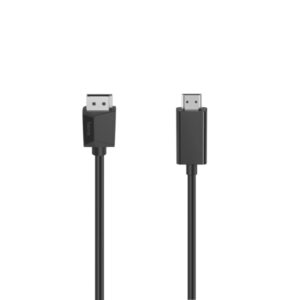 hama essential cable adaptador displayport a hdmi cable 1.5m 4k color negro