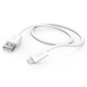 hama cable de carga usb a macho ligthning longitud 1m color blanco