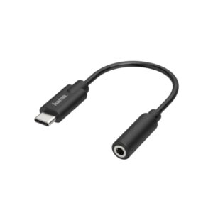 hama essential cable adaptador de audio usb c macho jack 3.5mm hembra estereo color negro