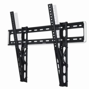hama soporte fijo de pared para tv hasta 100" peso max 75kg inclinable vesa 800x600mm gestor de cables nivel de burbuja integrado plantilla de perforacion color negro