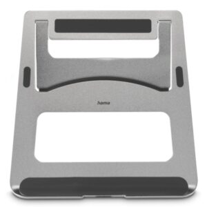 hama aluminium soporte para portatil hasta 15.6" soporta hasta 5kg plegable antideslizante aluminio 23x23x1cm color plata