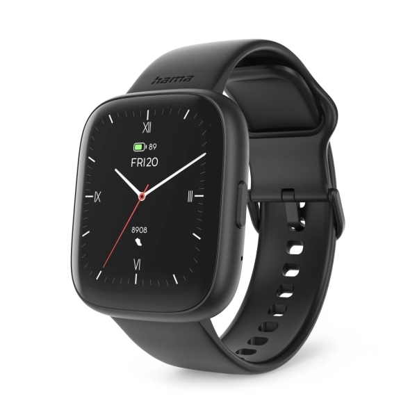 hama 4000 reloj inteligente smartwatch bluetooth 5.3 bateria 300mah pantalla tft 1.65" ip68 pulsera de silicona 3.9x1.1x4.6cm color negro