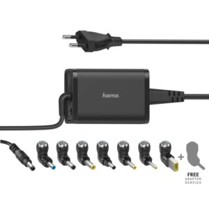 hama essential fuente de alimentacion universal para portatil potencia 65w voltaje 15 19v cable de entrada 1.2m cable de salida 1.15m color negro