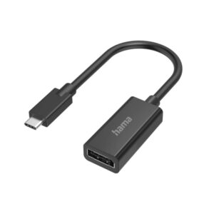 hama essential adaptador de video 4k usb c macho displayport hembra color negro