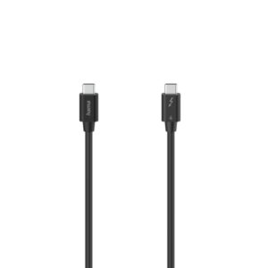 hama essential cable usb c macho longitud 0.80m velocidad hasta 40gbps blindaje doble color negro
