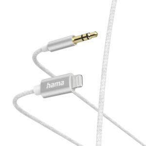 hama cable auxiliar jack 3.5mm macho ligthning longitud 1m color blanco