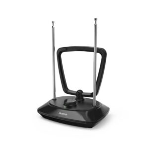 hama classic antena de interior cable coaxial 1.9m dab+ dab dvb t2 fm 19.5x10.5x15cm color negro