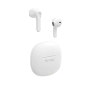 hama action one auriculares con microfono omnidireccional bluetooth rango 10m asistente de voz carga por usb c color blanco