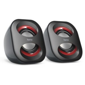 hama altavoces de sobremesa cable 8.2cm frecuencia hasta 20ghz jack 3.5mm usb a 7.2x7.5x8.2cm color negro