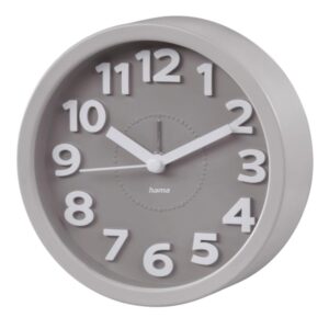 hama retro reloj despertador analogico estilo retro funciona con 1 pila aa 12x4cm color gris