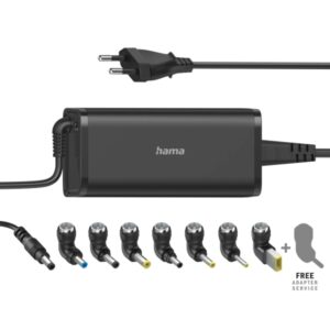 hama essential fuente de alimentacion universal para portatil potencia 90w voltaje 15 19v cable de entrada 1.2m cable de salida 0.95m color negro