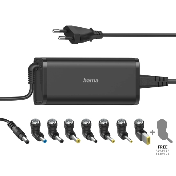 hama essential fuente de alimentacion universal para portatil potencia 90w voltaje 15 19v cable de entrada 1.2m cable de salida 0.95m color negro