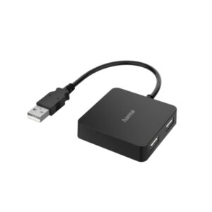 hama entry hub usb 2.0 cable usb a integrado de 15cm usb a hembra x4 5.6x5.6x1.3 color negro