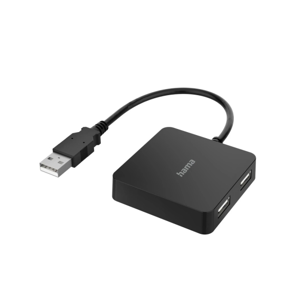 hama entry hub usb 2.0 cable usb a integrado de 15cm usb a hembra x4 5.6x5.6x1.3 color negro