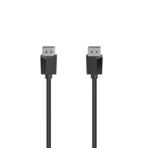 hama essential cable displayport 1.2 4k longitud 1.5m blindaje doble velocidad hasta 21.6gbps color negro
