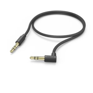 hama cable de audio acodado 90º jack 3.5mm macho longitud 0.5m estereo contactos chapados en oro color negro